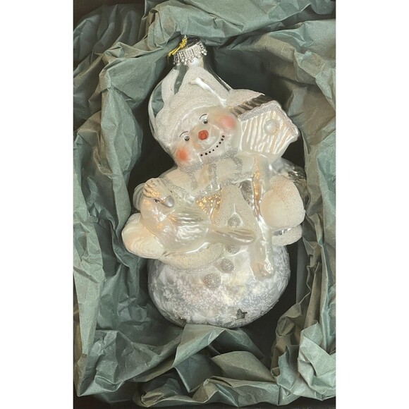 Krebs Lauscha Glas Santa Bird & Birdhouse Ornament Germany Boxed VTG - Picture 13 of 14